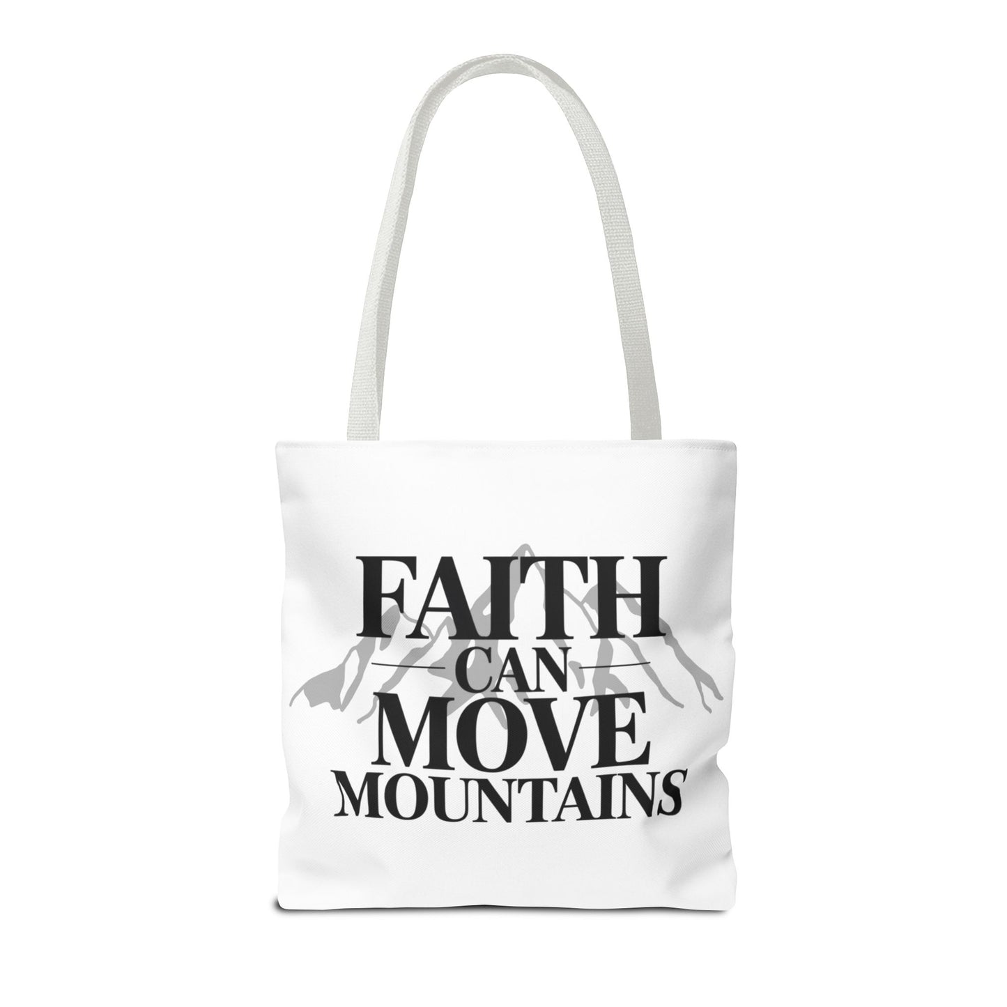 Faith Can Move Mountains Tote Bag – Inspirational Christian Tote, Scripture Quote Bag