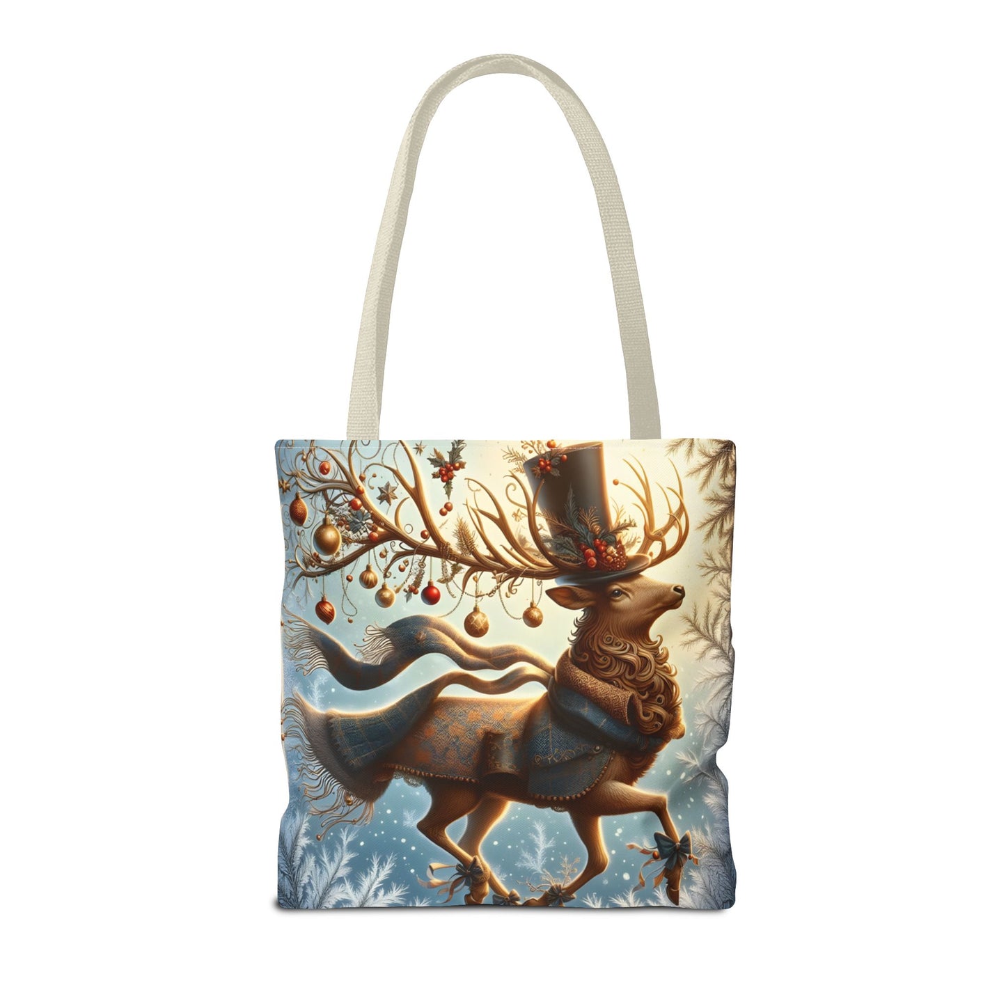 Whimsical Reindeer Christmas Tote Bag, Elegant Holiday Deer Art Tote, Winter Gift Bag, Festive Seasonal Tote for Women