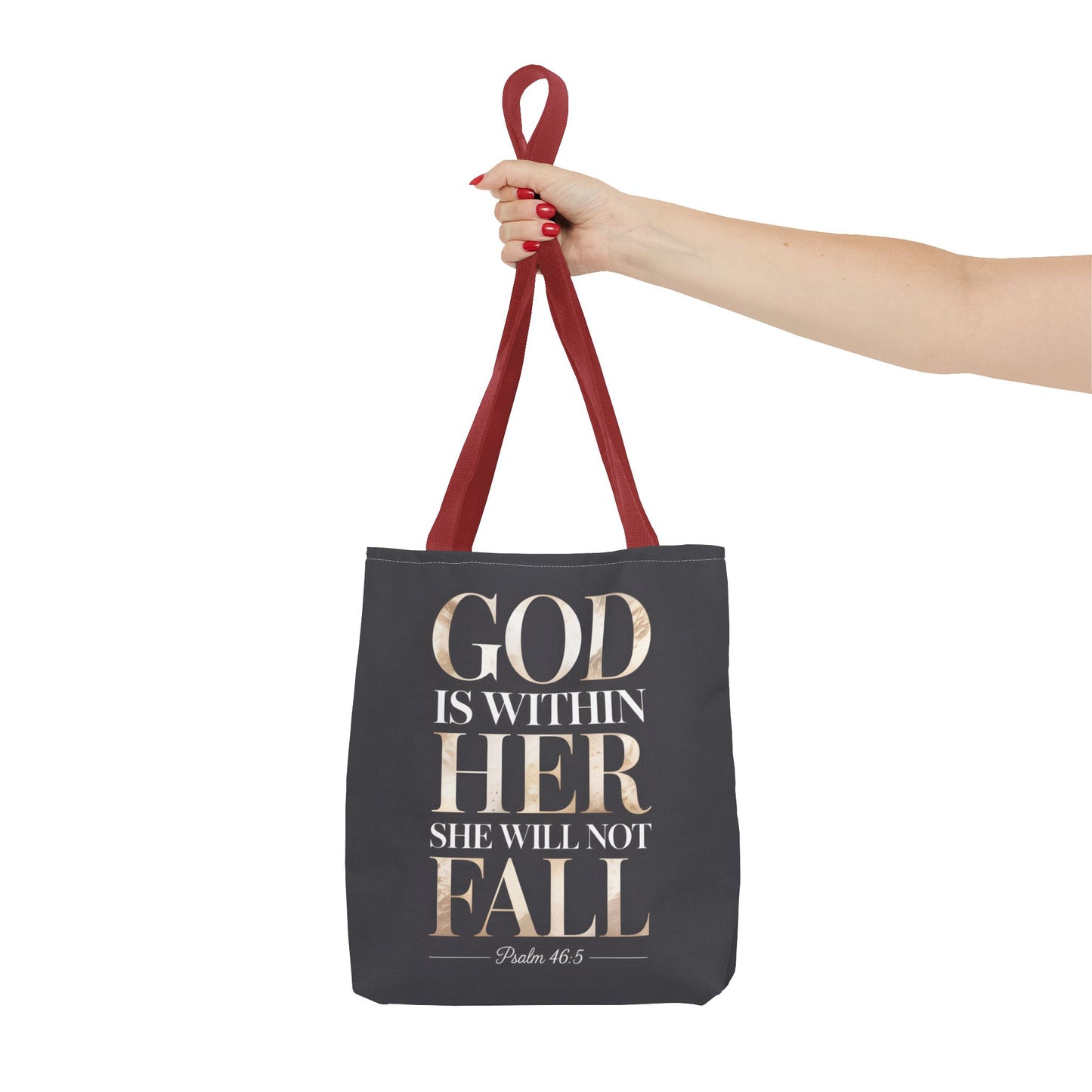 Copy of Psalm 46:5 Tote Bag, God Is Within Her She Will Not Fall Tote, Christian Scripture Tote, Faith Inspirational Bag for Women