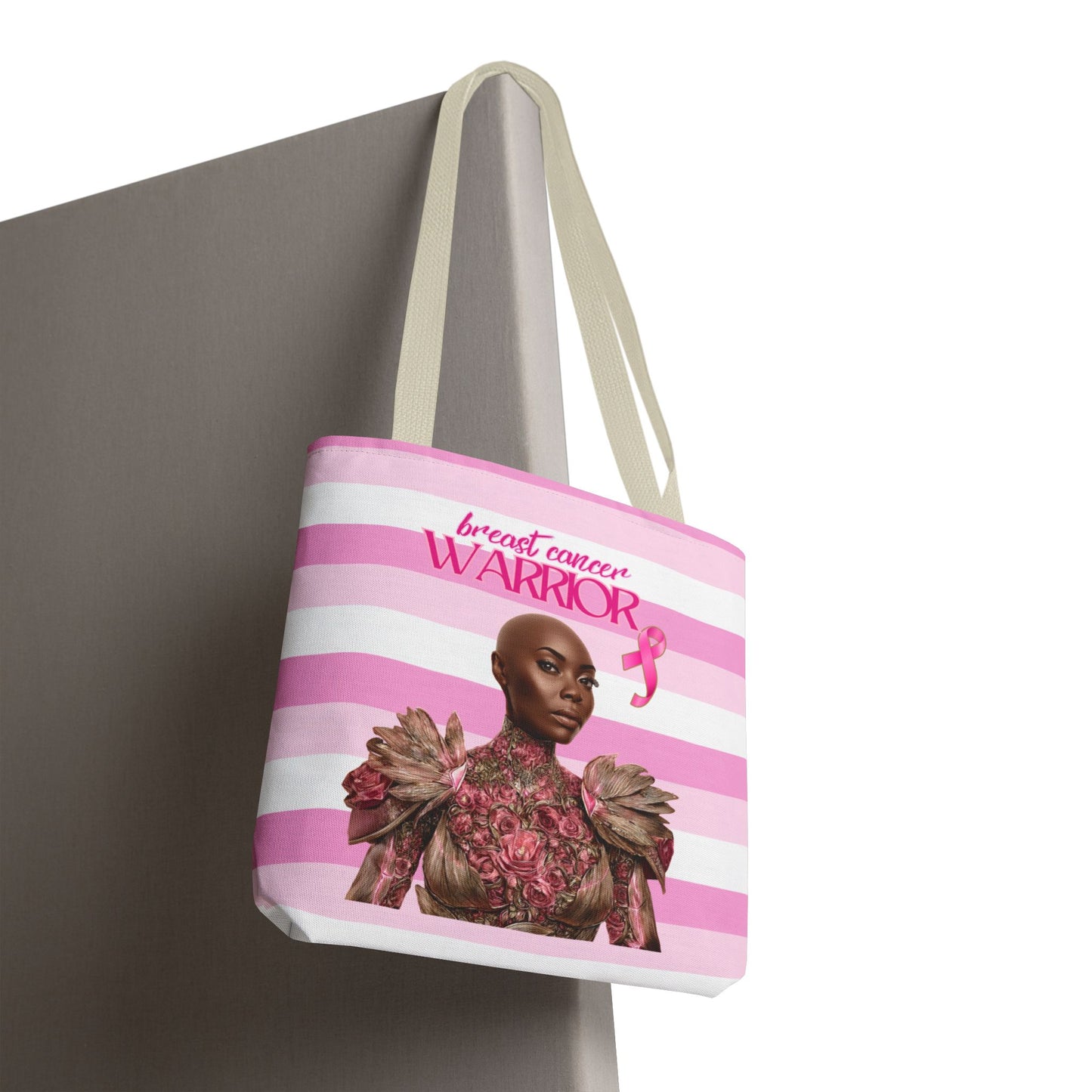 Breast Cancer Warrior Tote Bag, Empowerment Gift, Awareness Fundraiser, Pink Ribbon Support, Inspirational Tote for Survivors