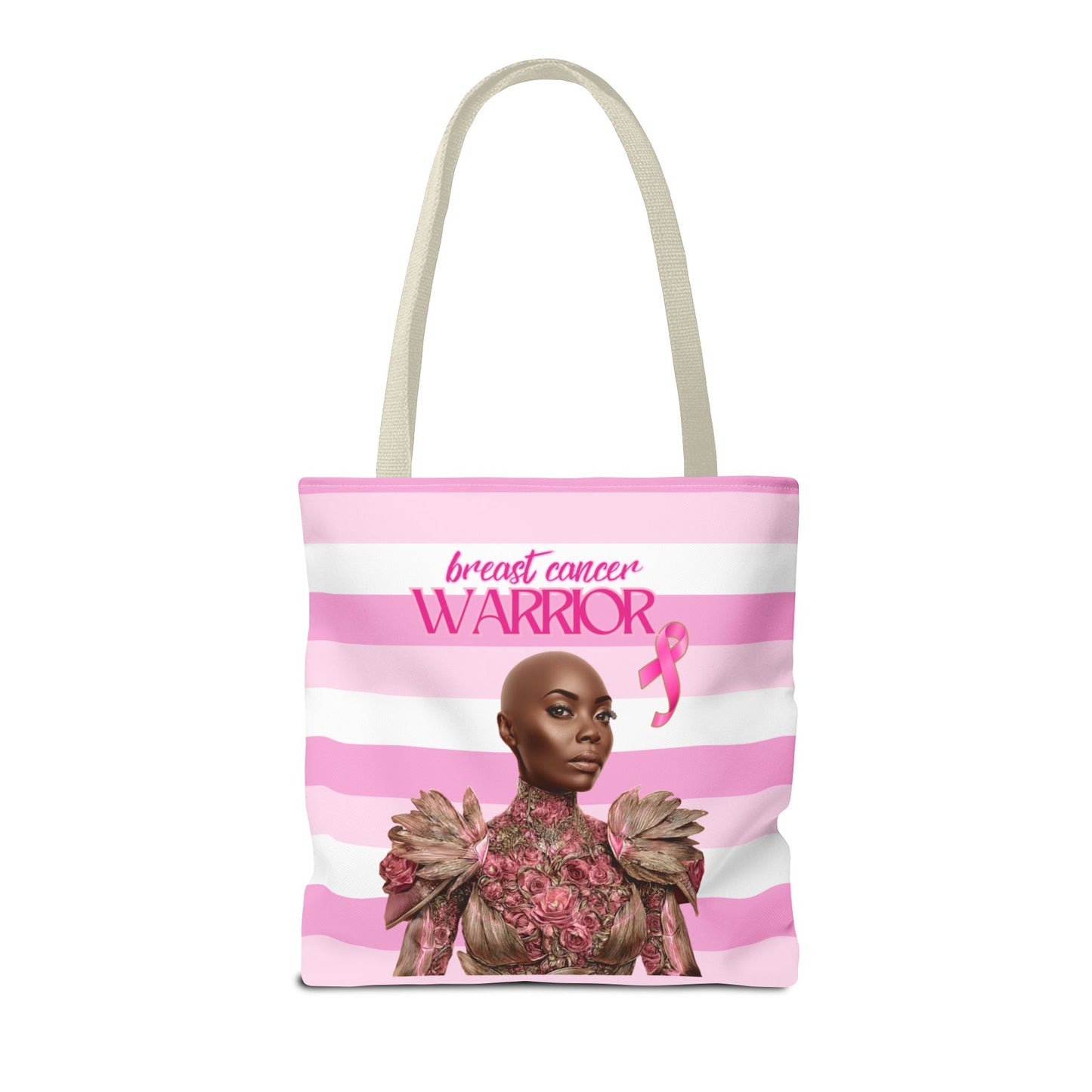 Breast Cancer Warrior Tote Bag, Empowerment Gift, Awareness Fundraiser, Pink Ribbon Support, Inspirational Tote for Survivors