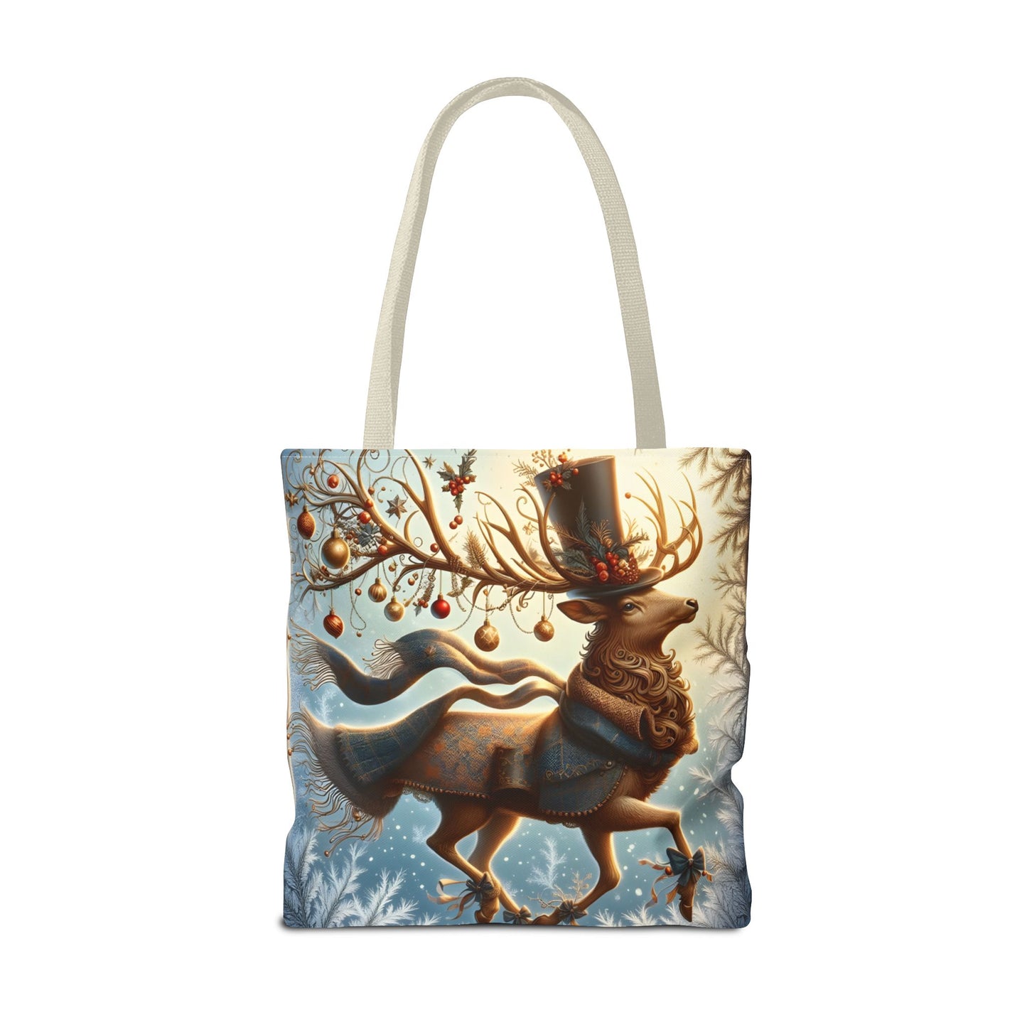 Whimsical Reindeer Christmas Tote Bag, Elegant Holiday Deer Art Tote, Winter Gift Bag, Festive Seasonal Tote for Women