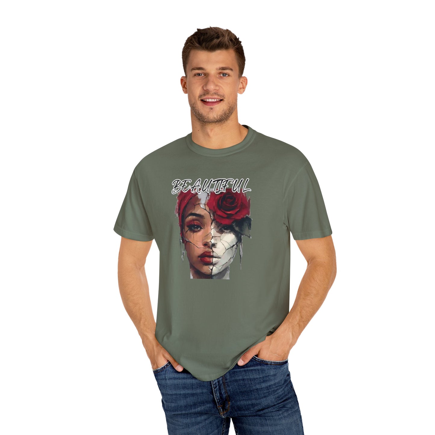 Beautiful Rose Art Unisex T-Shirt | Strength and Vulnerability Graphic Tee | Feminine Empowerment Shirt | Limited Edition Art Fashion