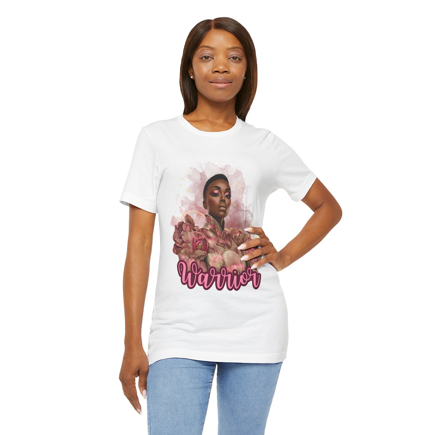Warrior Queen Tee| Breast Cancer Awareness Shirt for Women | Rose Gold Warrior Tee | Pink Ribbon Strength Gift | Survivor Empowerment Apparel  Description: