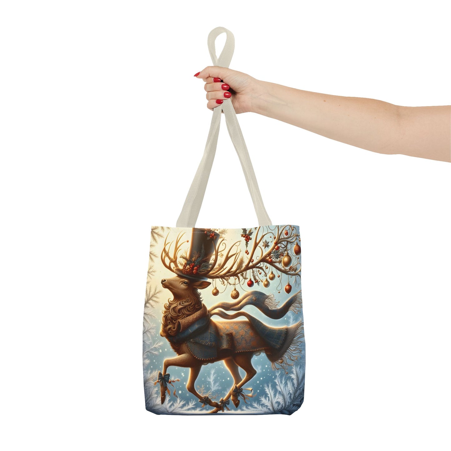 Whimsical Reindeer Christmas Tote Bag, Elegant Holiday Deer Art Tote, Winter Gift Bag, Festive Seasonal Tote for Women