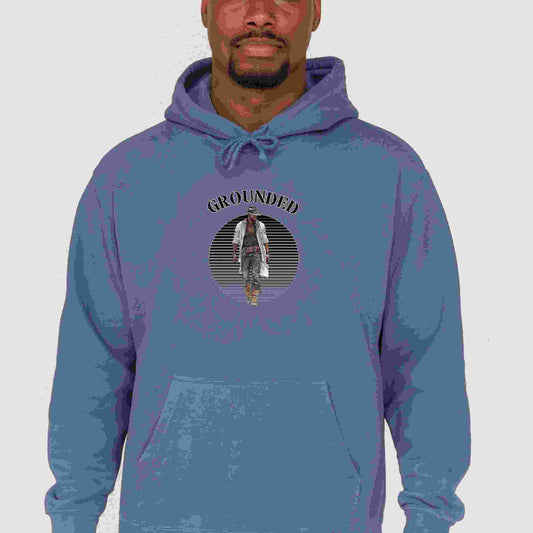 Grounded ( in black top)  Unisex Garment-Dyed Hoodie, Cozy Casual Wear, Perfect for Meditation & Relaxation, Gift for Mindfulness, Everyday Comfort