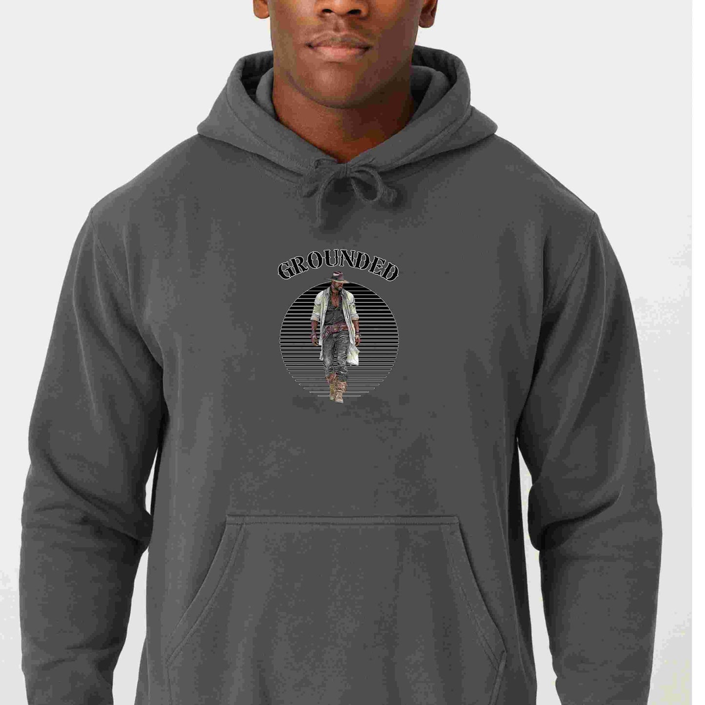 Grounded ( in black top)  Unisex Garment-Dyed Hoodie, Cozy Casual Wear, Perfect for Meditation & Relaxation, Gift for Mindfulness, Everyday Comfort