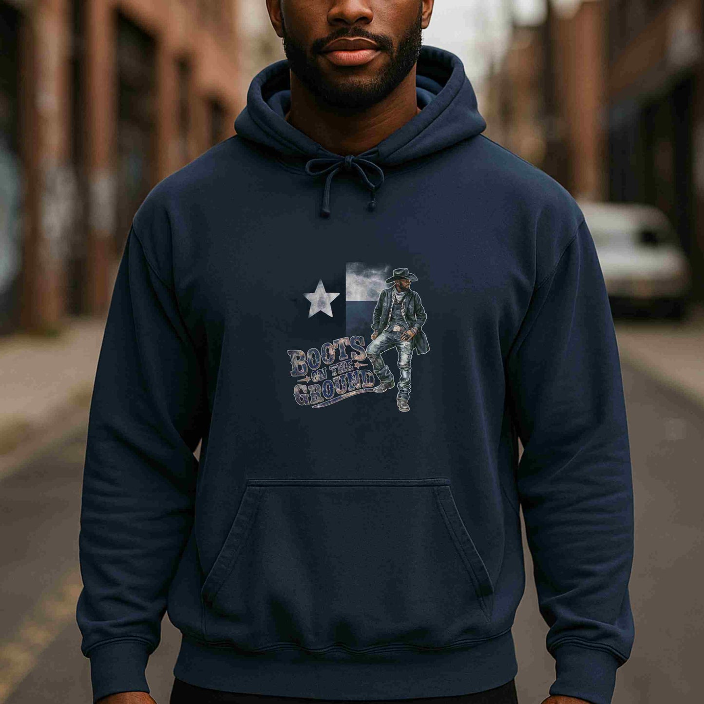 Texas Pride Hoodie with 'Boots on the Ground' Graphic
