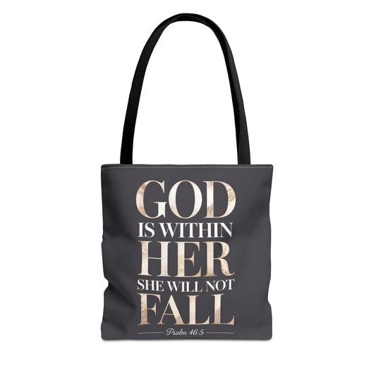 Copy of Psalm 46:5 Tote Bag, God Is Within Her She Will Not Fall Tote, Christian Scripture Tote, Faith Inspirational Bag for Women
