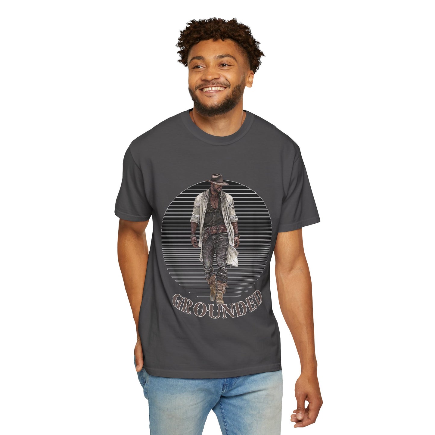 GROUNDED Cowboy Shirt - T-Shirt for Rodeo Lovers and Western Enthusiasts