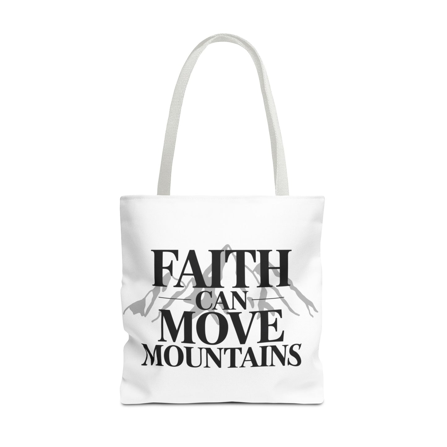 Faith Can Move Mountains Tote Bag – Inspirational Christian Tote, Scripture Quote Bag