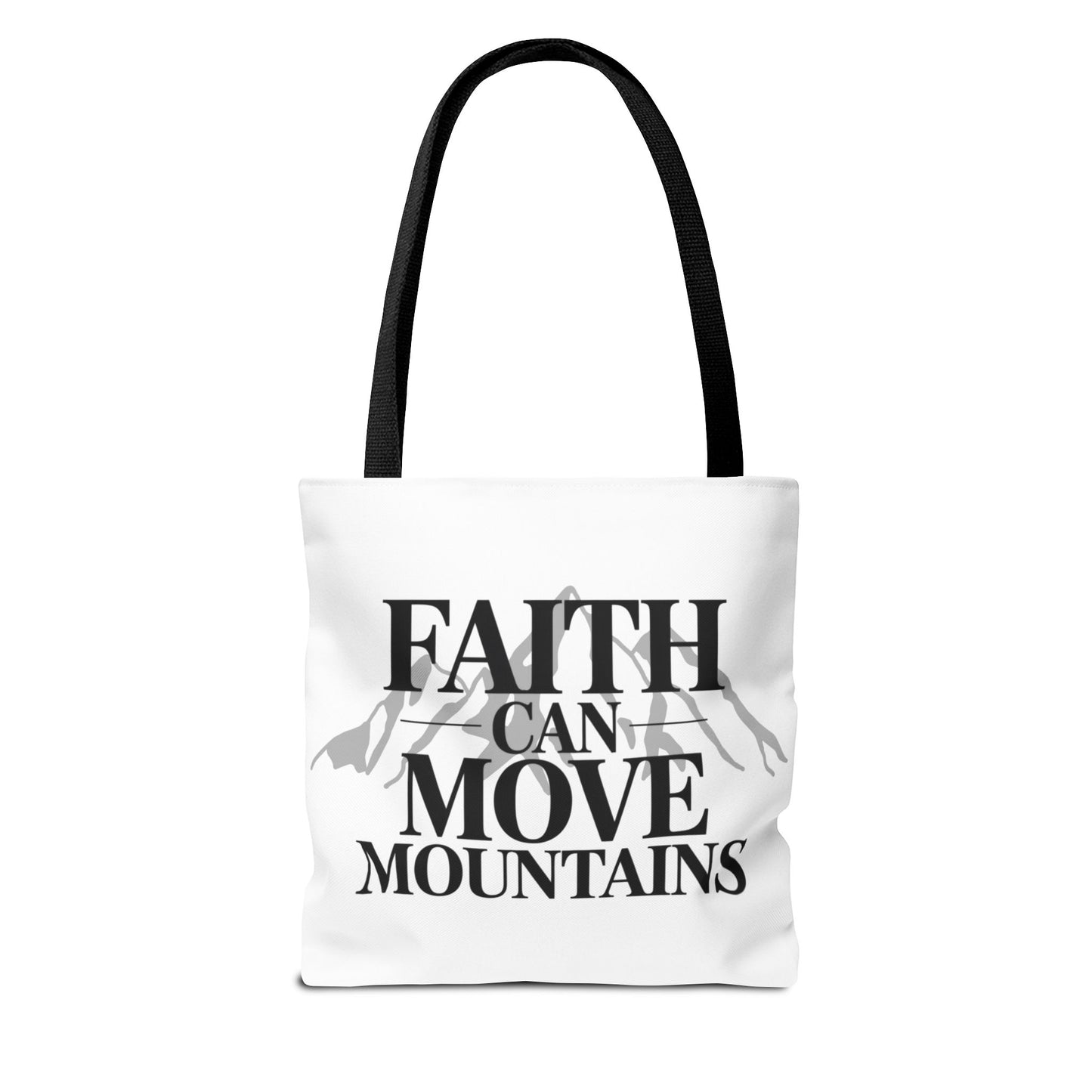 Faith Can Move Mountains Tote Bag – Inspirational Christian Tote, Scripture Quote Bag