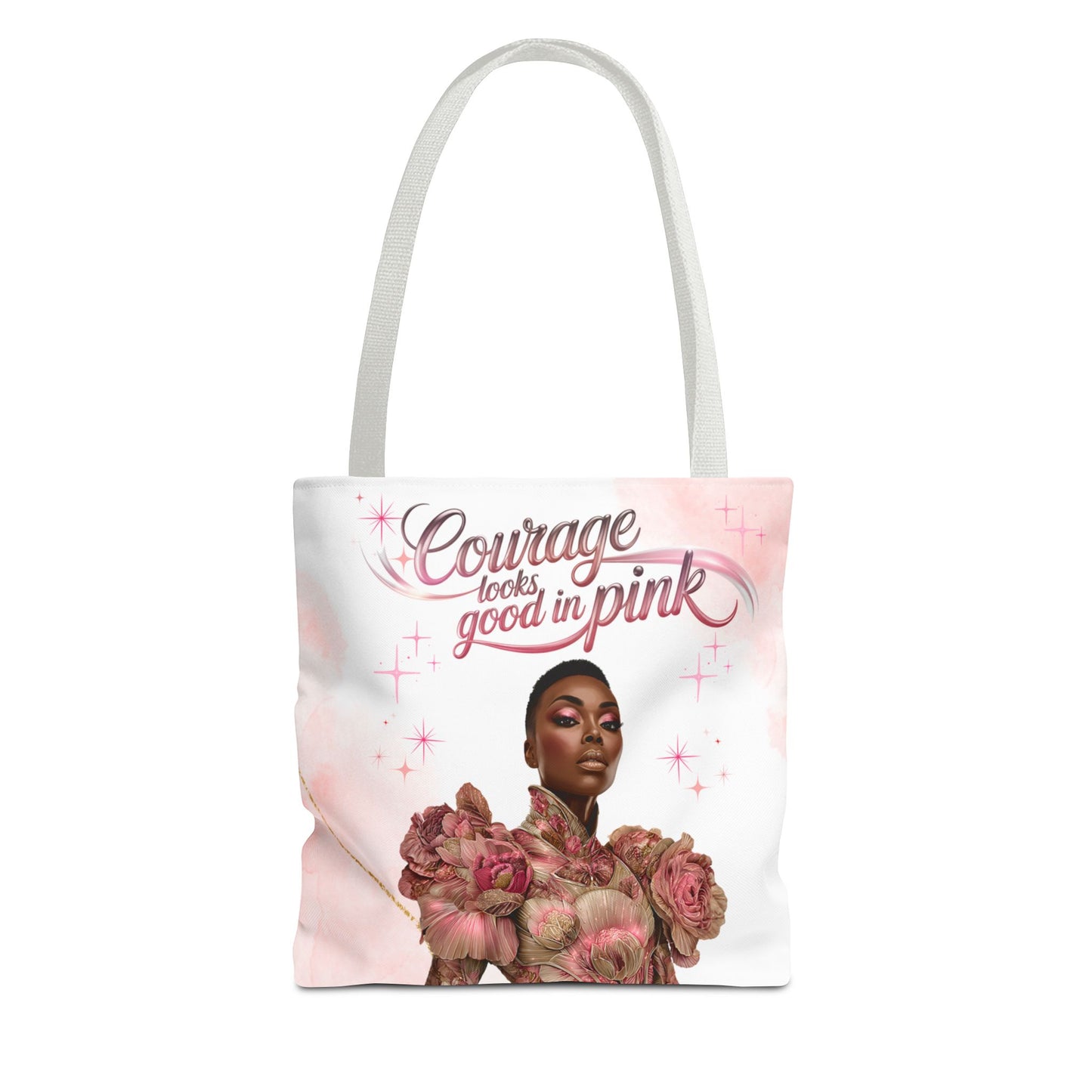 Courage Tote Bag - Empowerment, Fashion Accessory, Gift for Her, Motivational Bag, Pink Aesthetic
