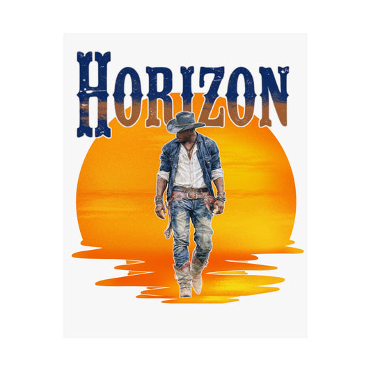 Cowboy Horizon Wall Art | Rustic Decor, Western Theme, Home Office, Gift for Cowboy Lovers, Landscape Posters