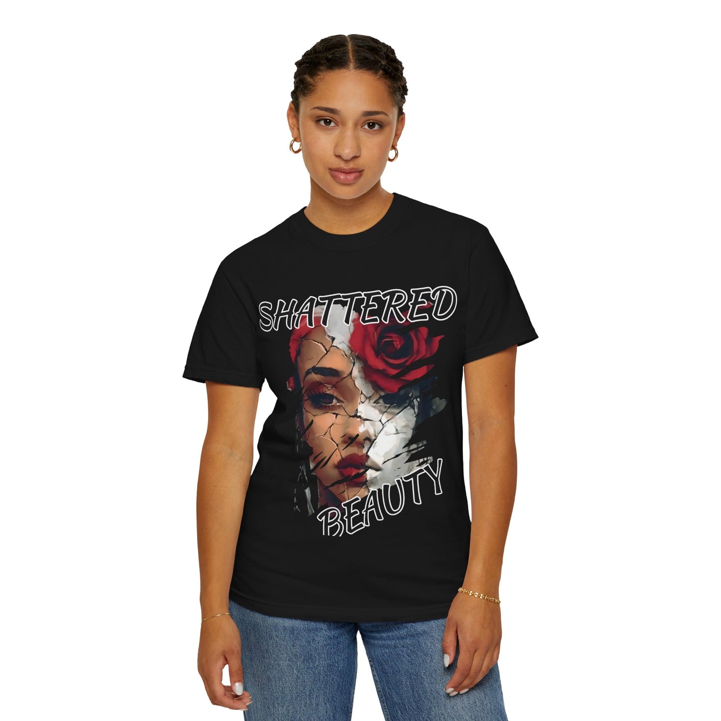 Shattered Beauty Unisex T-shirt, Artistic Graphic Tee, Gift for Art Lovers, Unique Fashion Statement, Casual Wear, Trendy Gift