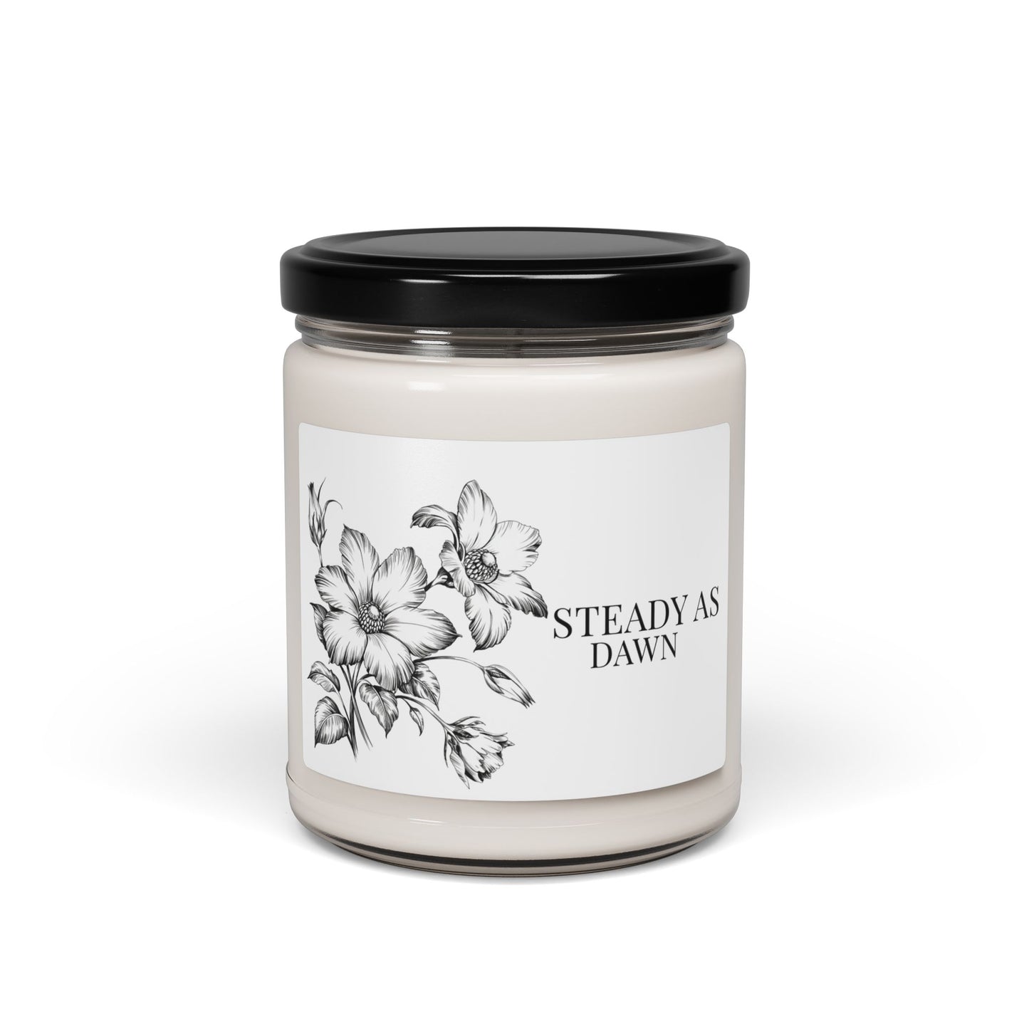Steady as Dawn™ Apple Harvest Candle – Warm Morning Calm Soy Candle 9oz Scented Jar with Floral Label