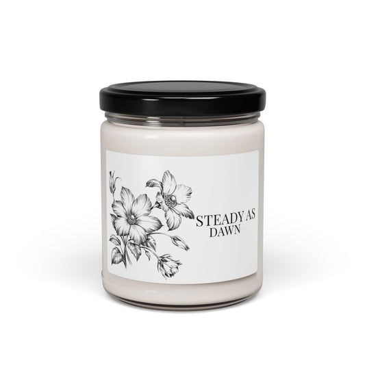 Steady as Dawn™ Apple Harvest Candle – Warm Morning Calm Soy Candle 9oz Scented Jar with Floral Label