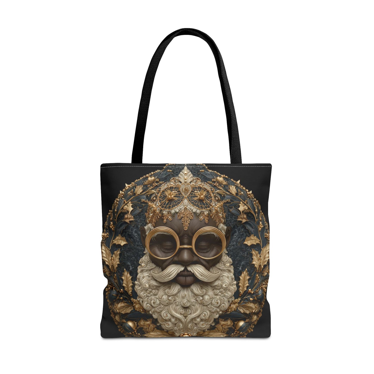 Christmas Steampunk Santa Tote Bag — Vintage Holiday All-Over Print