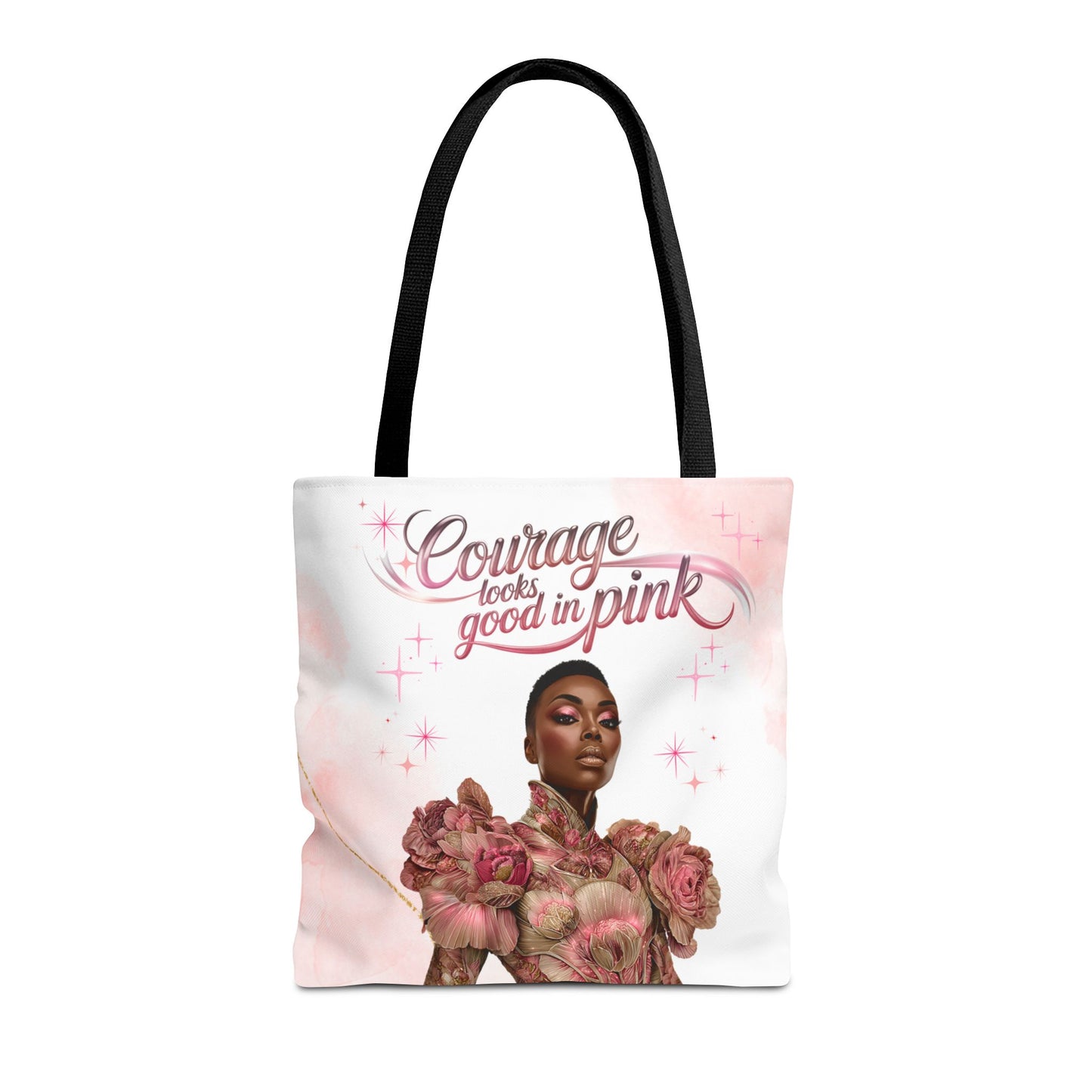 Courage Tote Bag - Empowerment, Fashion Accessory, Gift for Her, Motivational Bag, Pink Aesthetic
