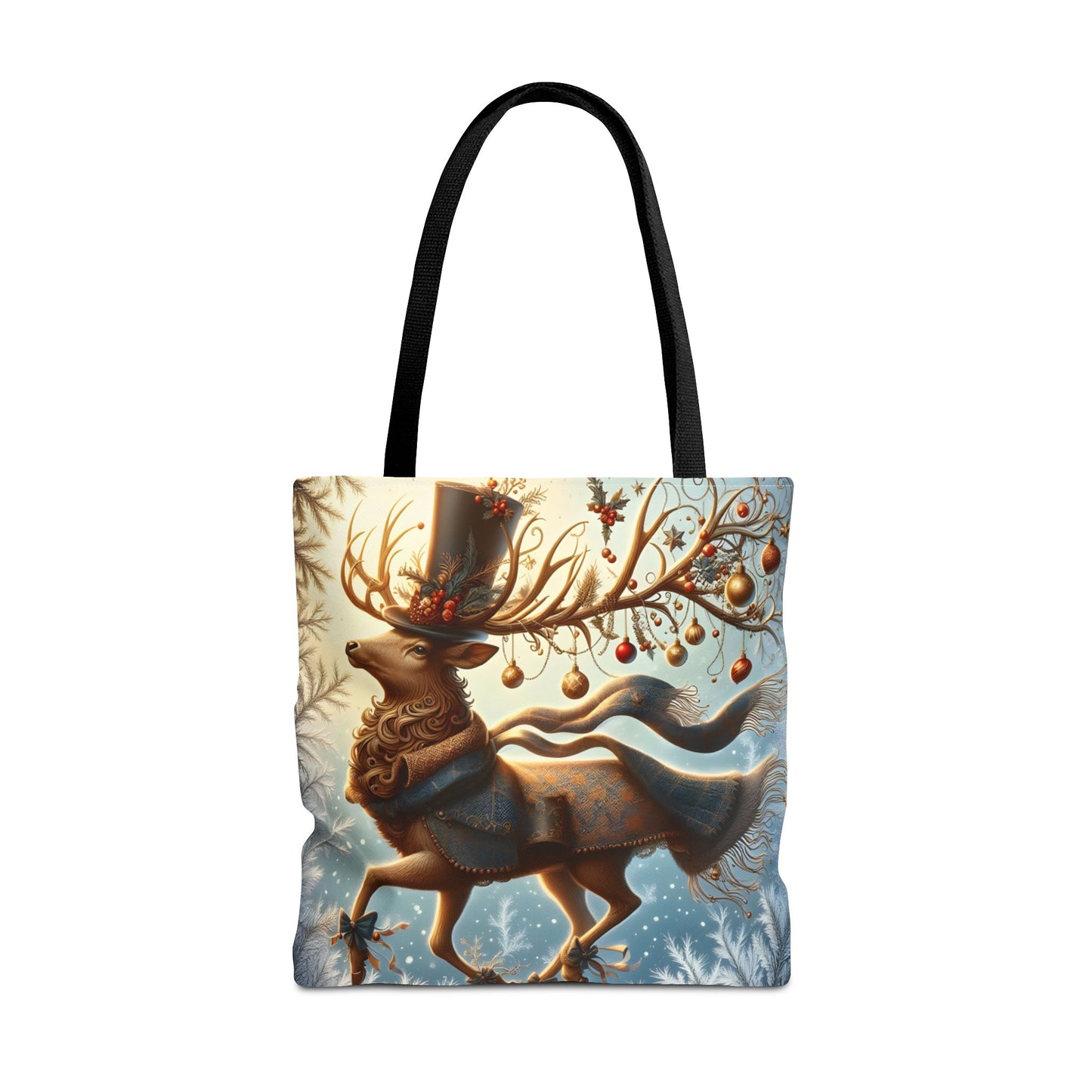 Whimsical Reindeer Christmas Tote Bag, Elegant Holiday Deer Art Tote, Winter Gift Bag, Festive Seasonal Tote for Women