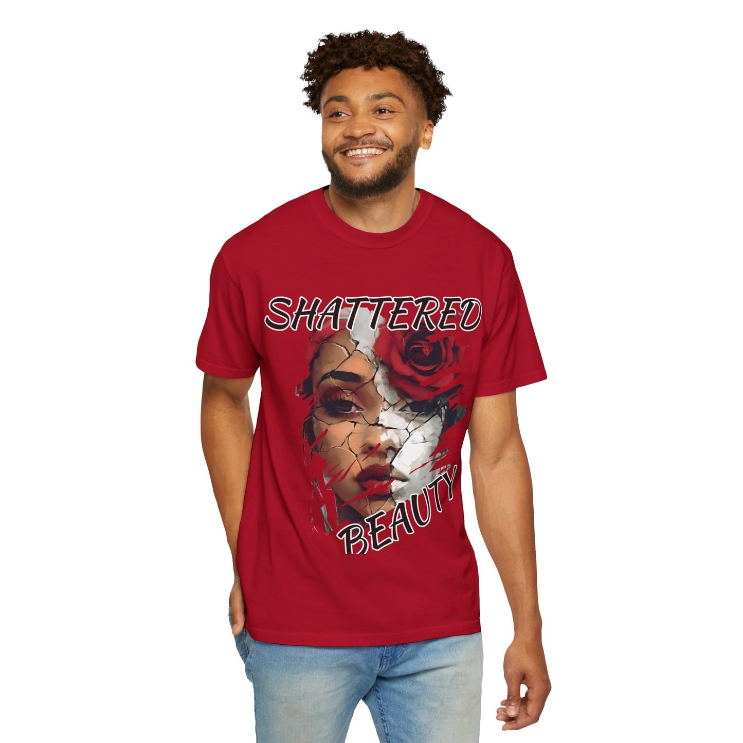 Shattered Beauty Unisex T-shirt, Artistic Graphic Tee, Gift for Art Lovers, Unique Fashion Statement, Casual Wear, Trendy Gift