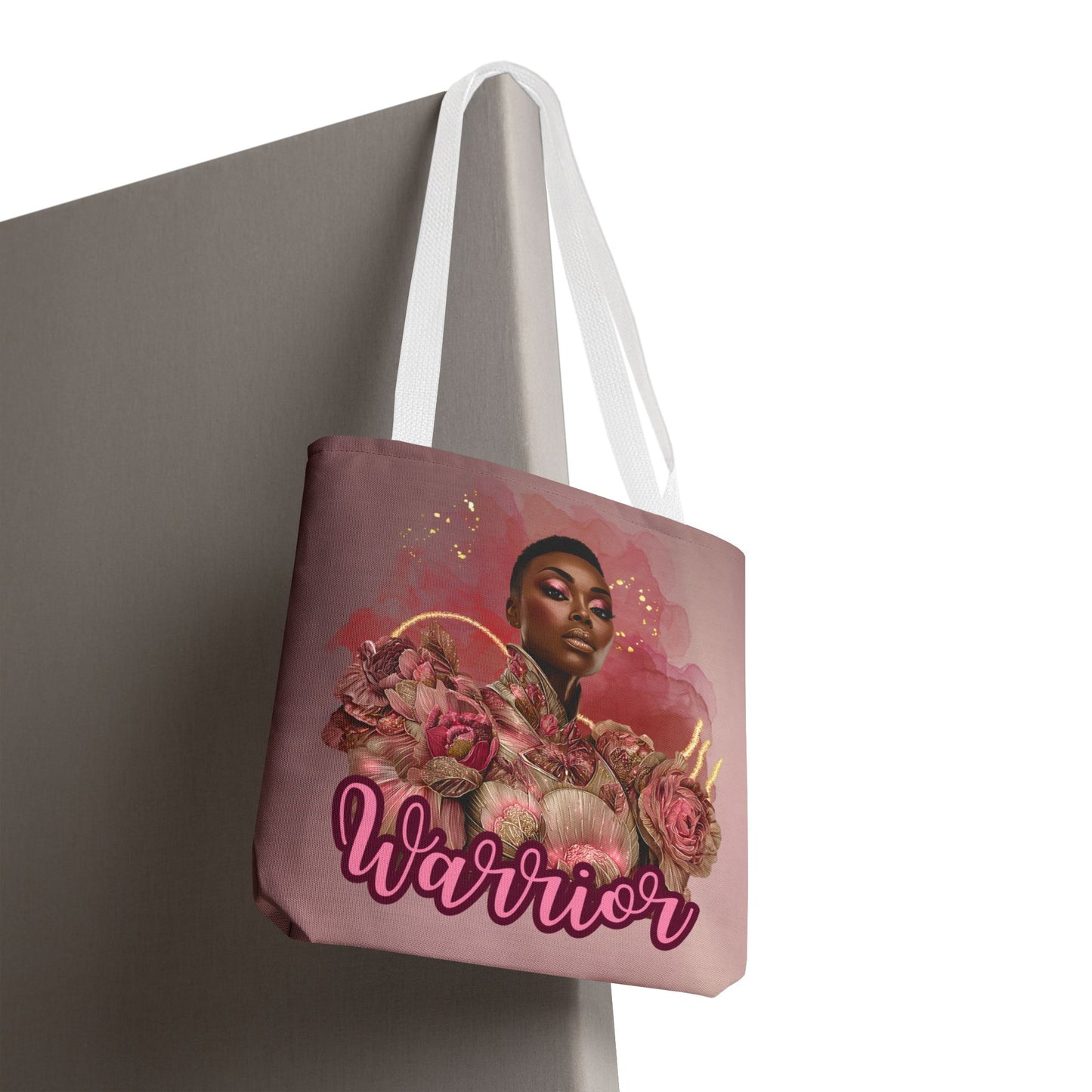 Warrior Queen Tote Bag | Rose Gold Breast Cancer Awareness | Survivor Empowerment Gift| Pink Ribbon Warrior Tote | Survivor Empowerment Gift | Courage & Strength Bag