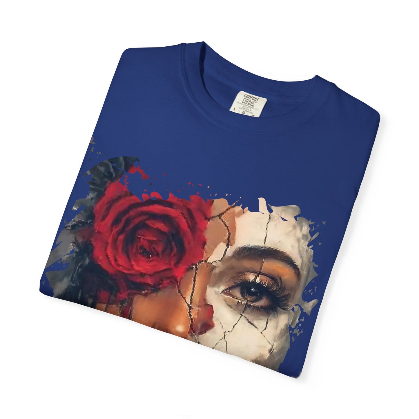 Scarlet Veil Empowerment Tee” or “Cracked Porcelain Resilience Shirt”