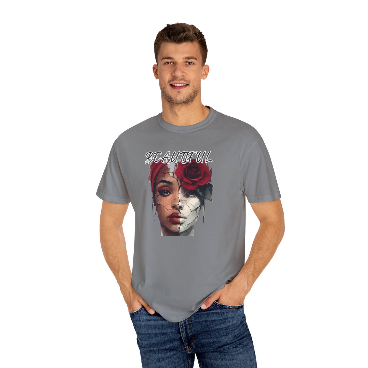 Beautiful Rose Art Unisex T-Shirt | Strength and Vulnerability Graphic Tee | Feminine Empowerment Shirt | Limited Edition Art Fashion