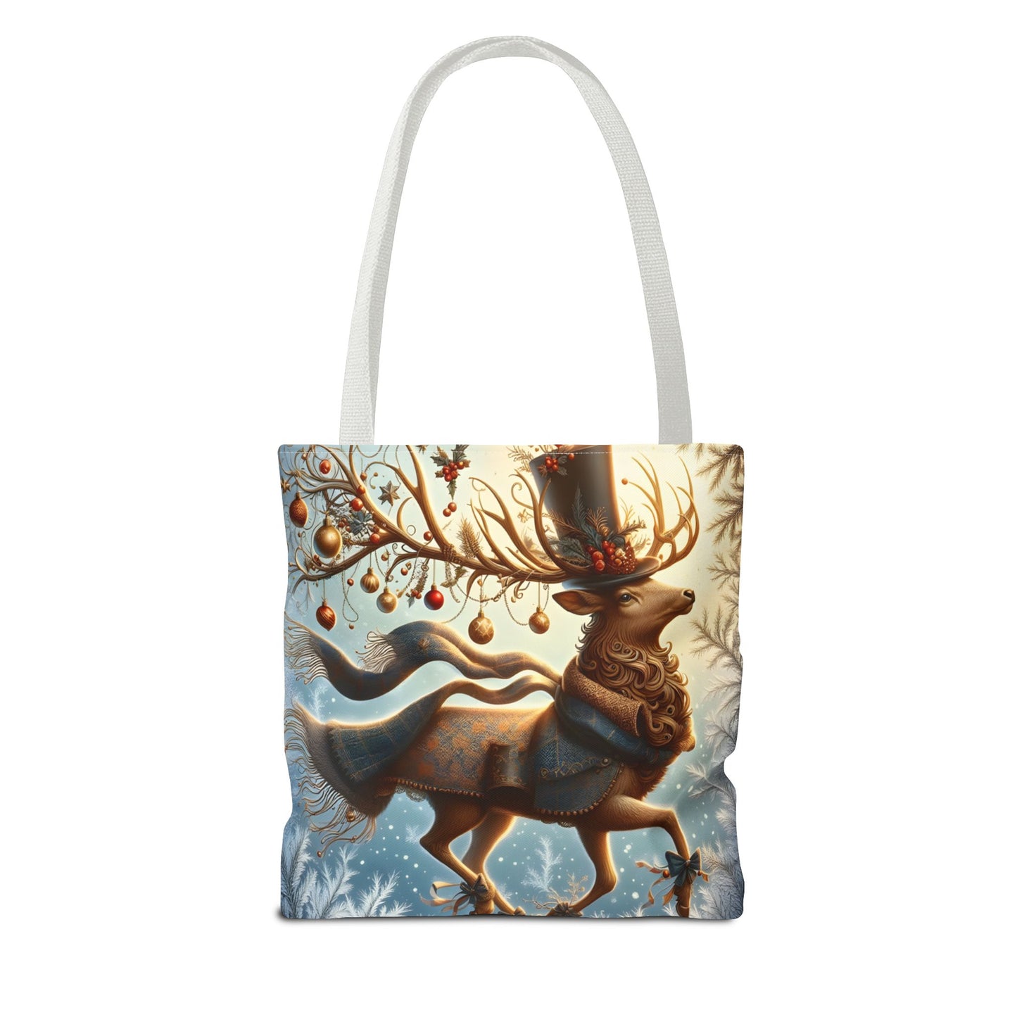 Whimsical Reindeer Christmas Tote Bag, Elegant Holiday Deer Art Tote, Winter Gift Bag, Festive Seasonal Tote for Women