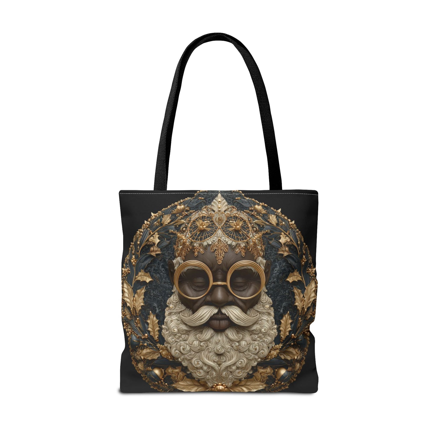 Christmas Steampunk Santa Tote Bag — Vintage Holiday All-Over Print