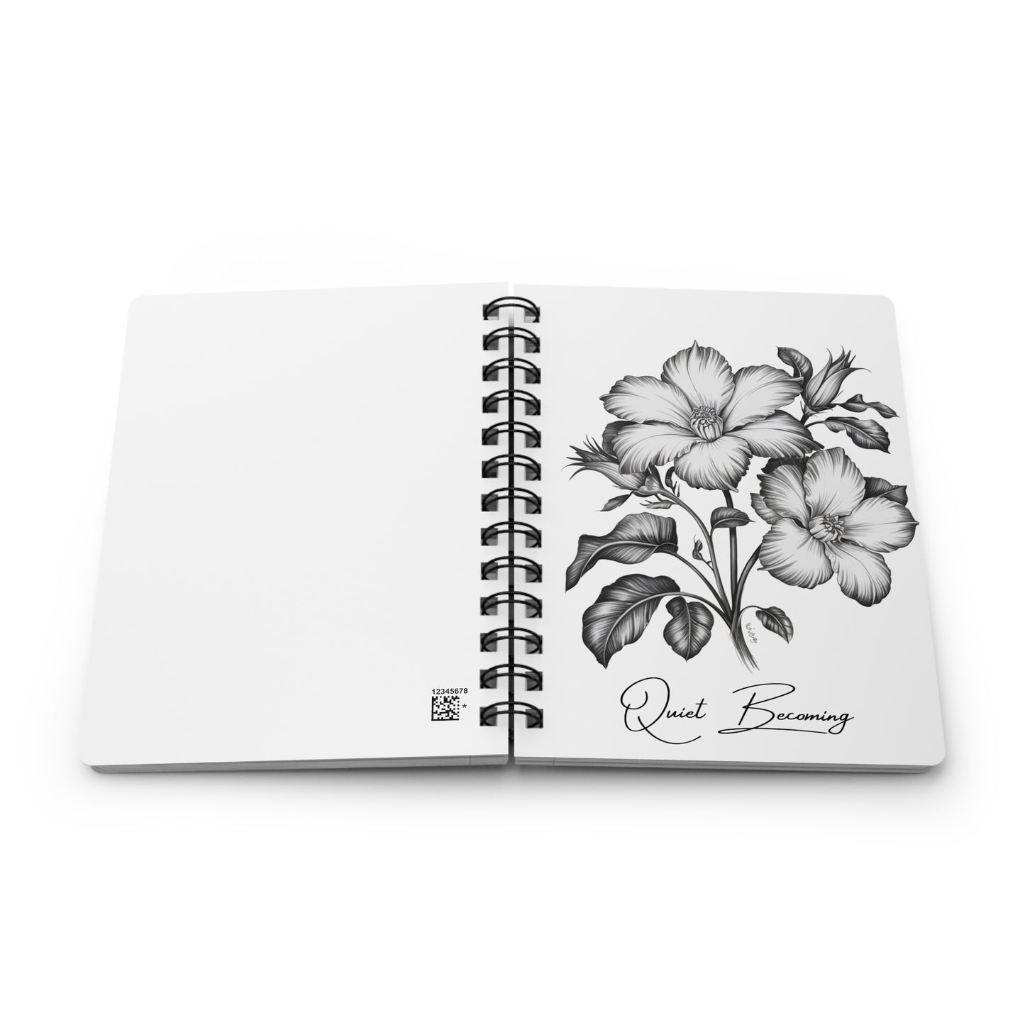 Floral "Quiet Becoming" Spiral Notebook — Botanical Journal for Mindful Writing, Soft Reflection Journal