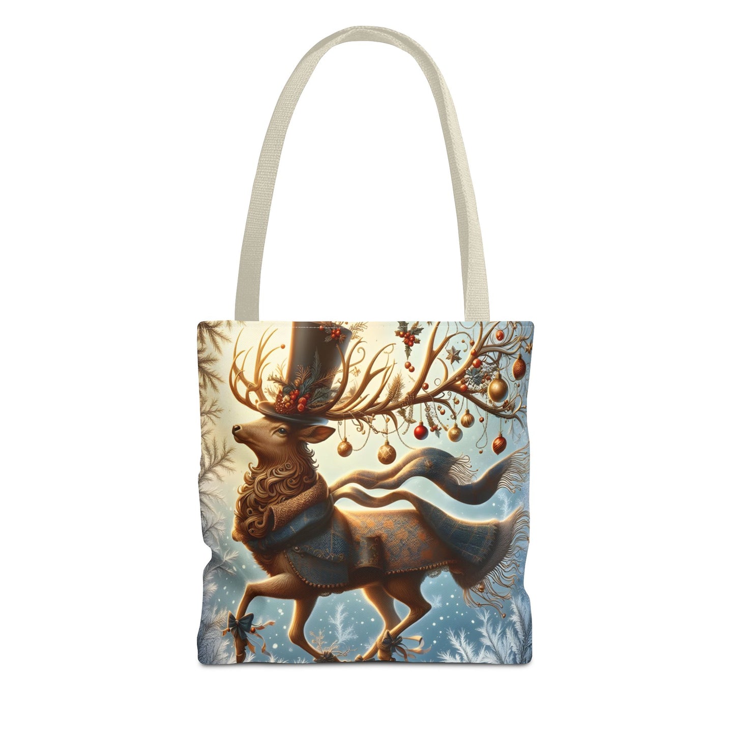 Whimsical Reindeer Christmas Tote Bag, Elegant Holiday Deer Art Tote, Winter Gift Bag, Festive Seasonal Tote for Women