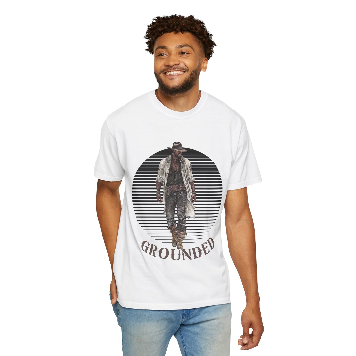 GROUNDED Cowboy Shirt - T-Shirt for Rodeo Lovers and Western Enthusiasts