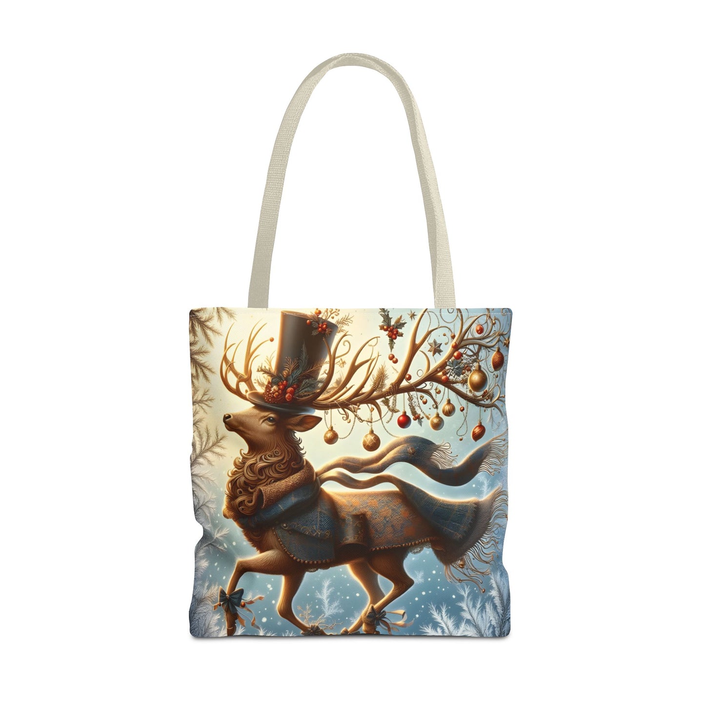 Whimsical Reindeer Christmas Tote Bag, Elegant Holiday Deer Art Tote, Winter Gift Bag, Festive Seasonal Tote for Women