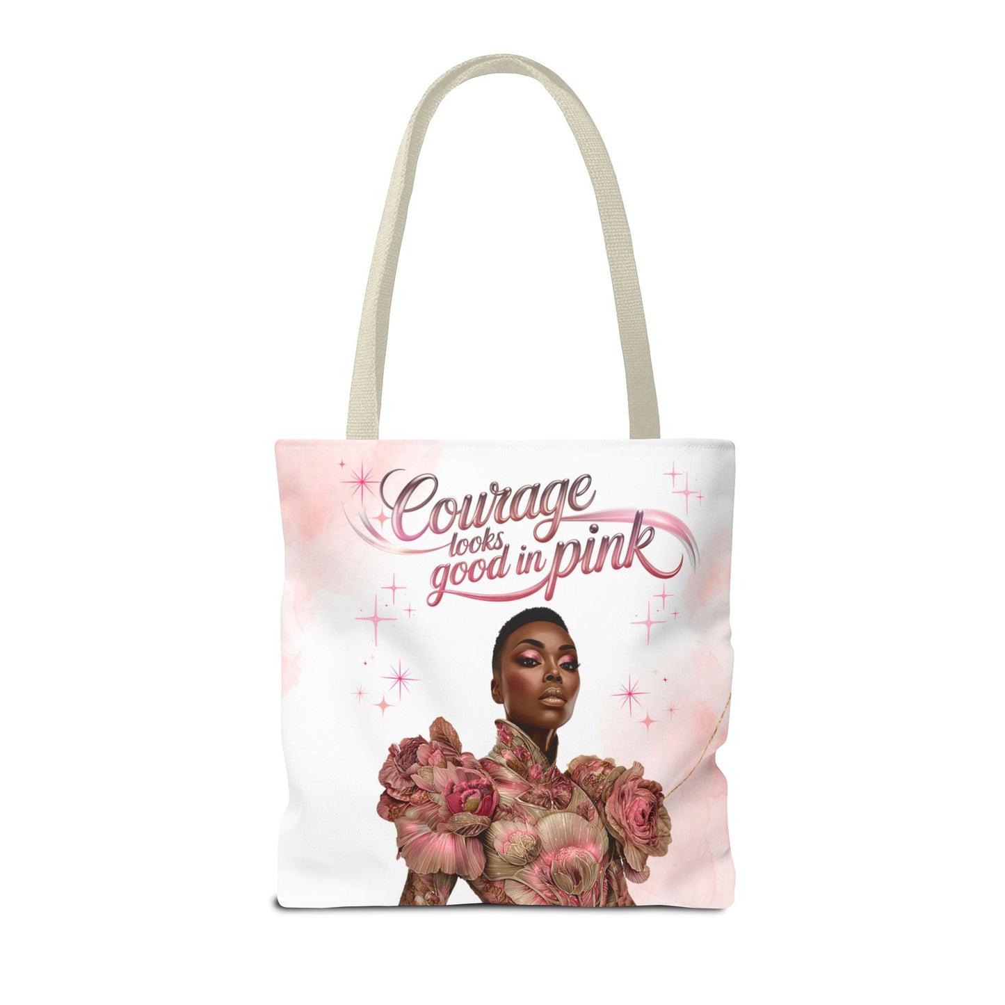 Courage Tote Bag - Empowerment, Fashion Accessory, Gift for Her, Motivational Bag, Pink Aesthetic