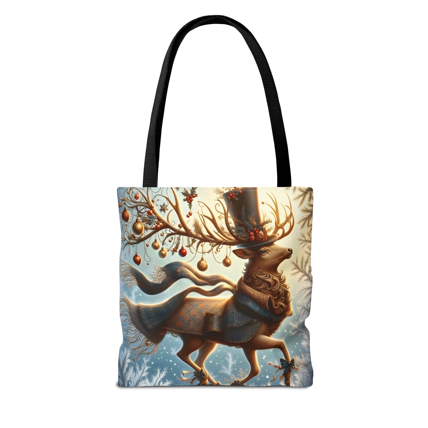 Whimsical Reindeer Christmas Tote Bag, Elegant Holiday Deer Art Tote, Winter Gift Bag, Festive Seasonal Tote for Women