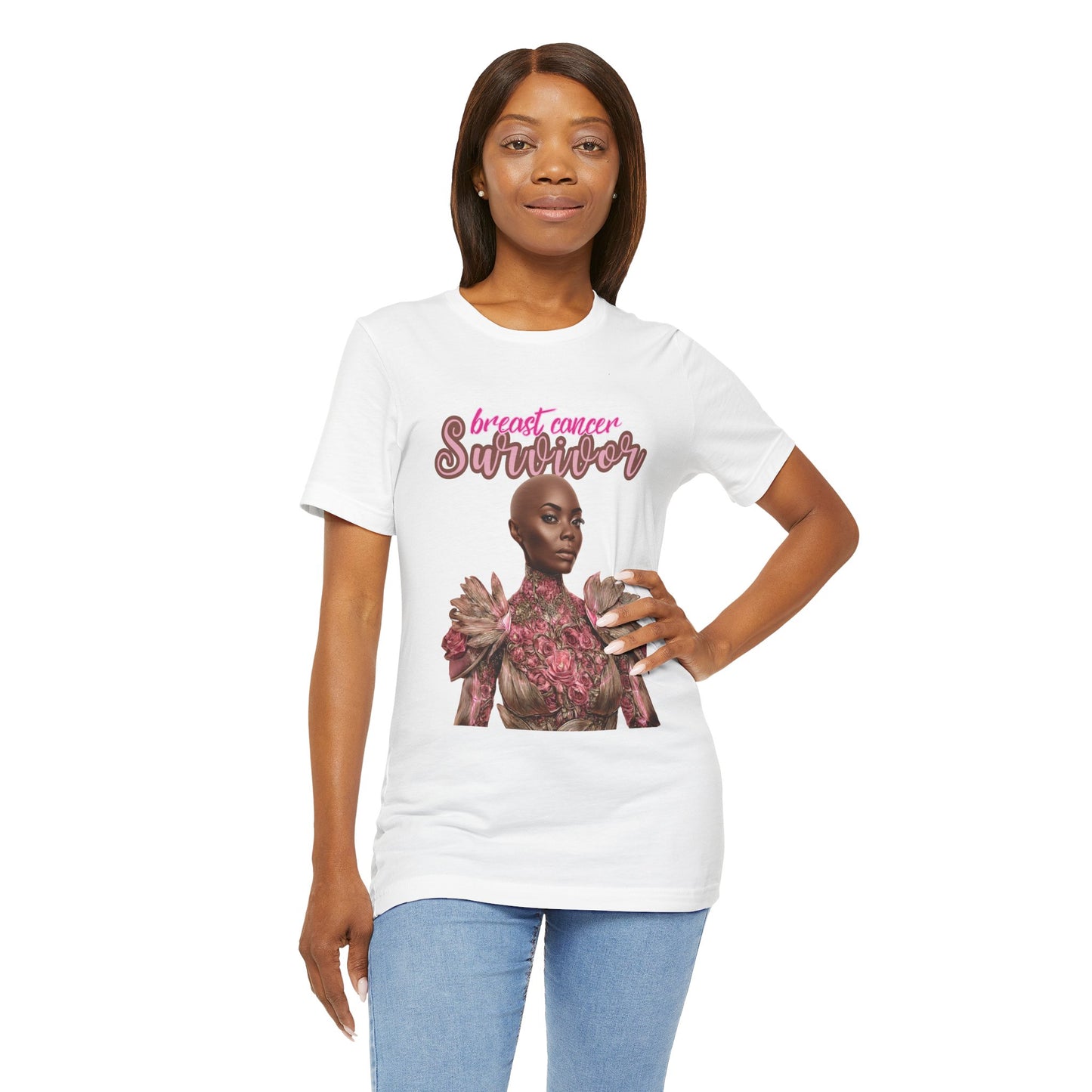 Breast Cancer Survivor Fancy Shirt | Elegant Pink Ribbon Tee | Survivor Empowerment Shirt | October Awareness Apparel for Women