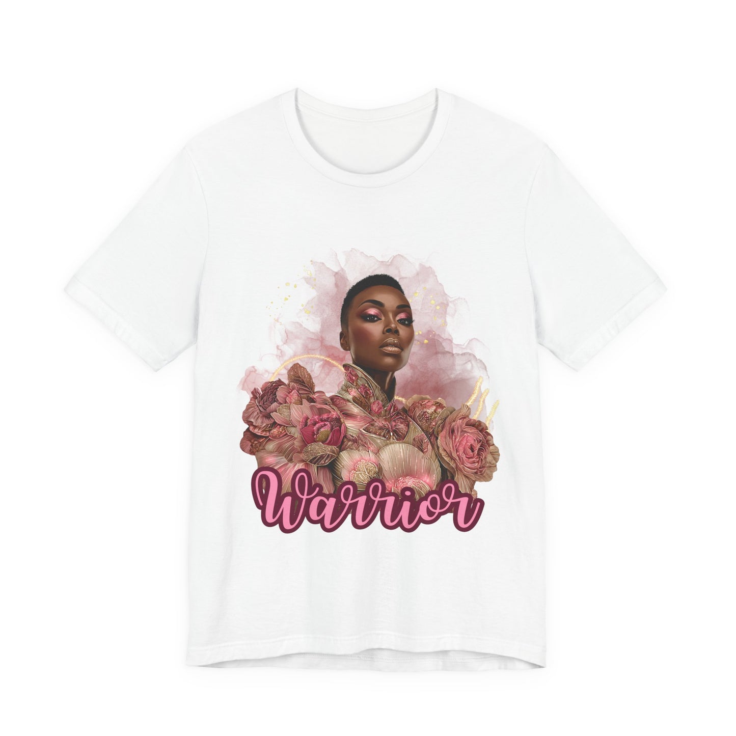 Warrior Queen Tee| Breast Cancer Awareness Shirt for Women | Rose Gold Warrior Tee | Pink Ribbon Strength Gift | Survivor Empowerment Apparel  Description: