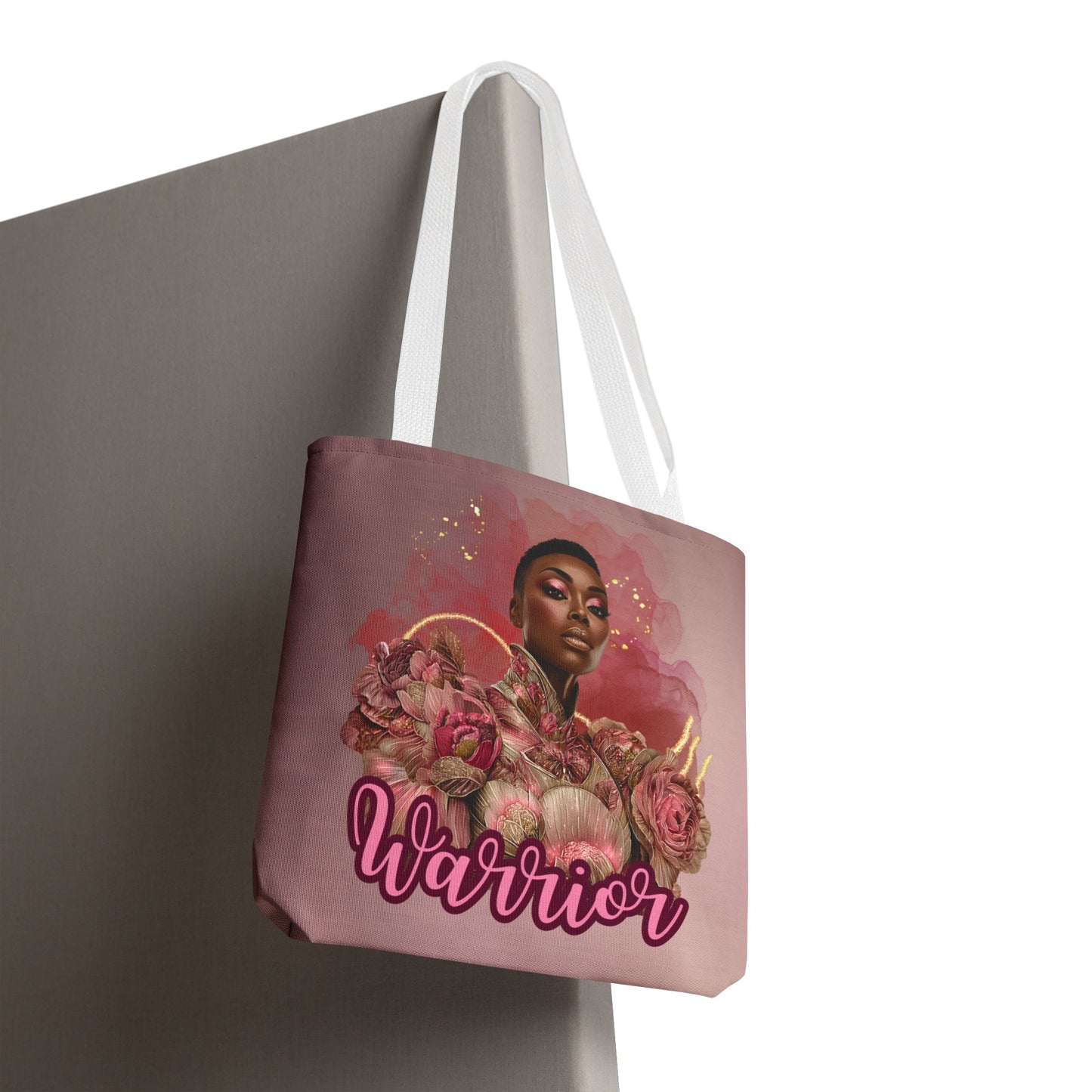 Warrior Queen Tote Bag | Rose Gold Breast Cancer Awareness | Survivor Empowerment Gift| Pink Ribbon Warrior Tote | Survivor Empowerment Gift | Courage & Strength Bag